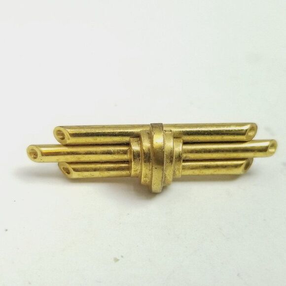 Vintage Gold Tone Bar Brooch with Loops for Charms, Retro Estate, Unisex Pin - Picture 6 of 6